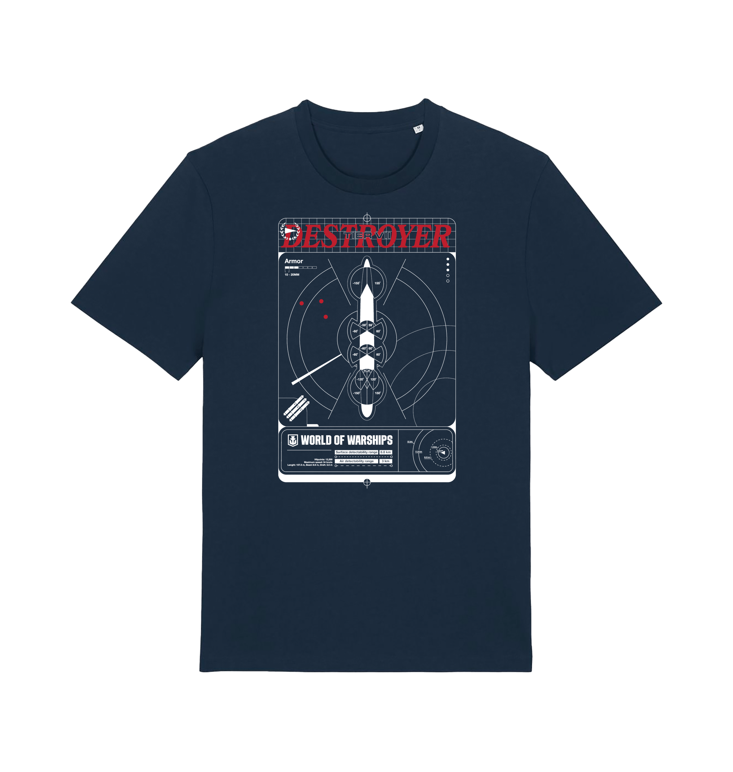 French Navy Printed T-shirt Front